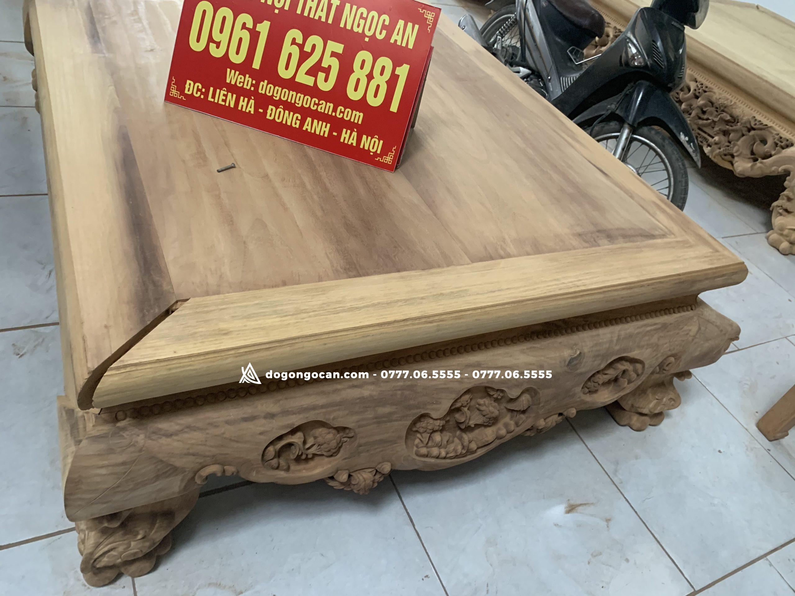 Sập gỗ gụ Nam Phi đục ba bông kênh bong cực đẹp 7 Sập gỗ gụ Nam Phi đục ba bông kênh bong cực đẹp