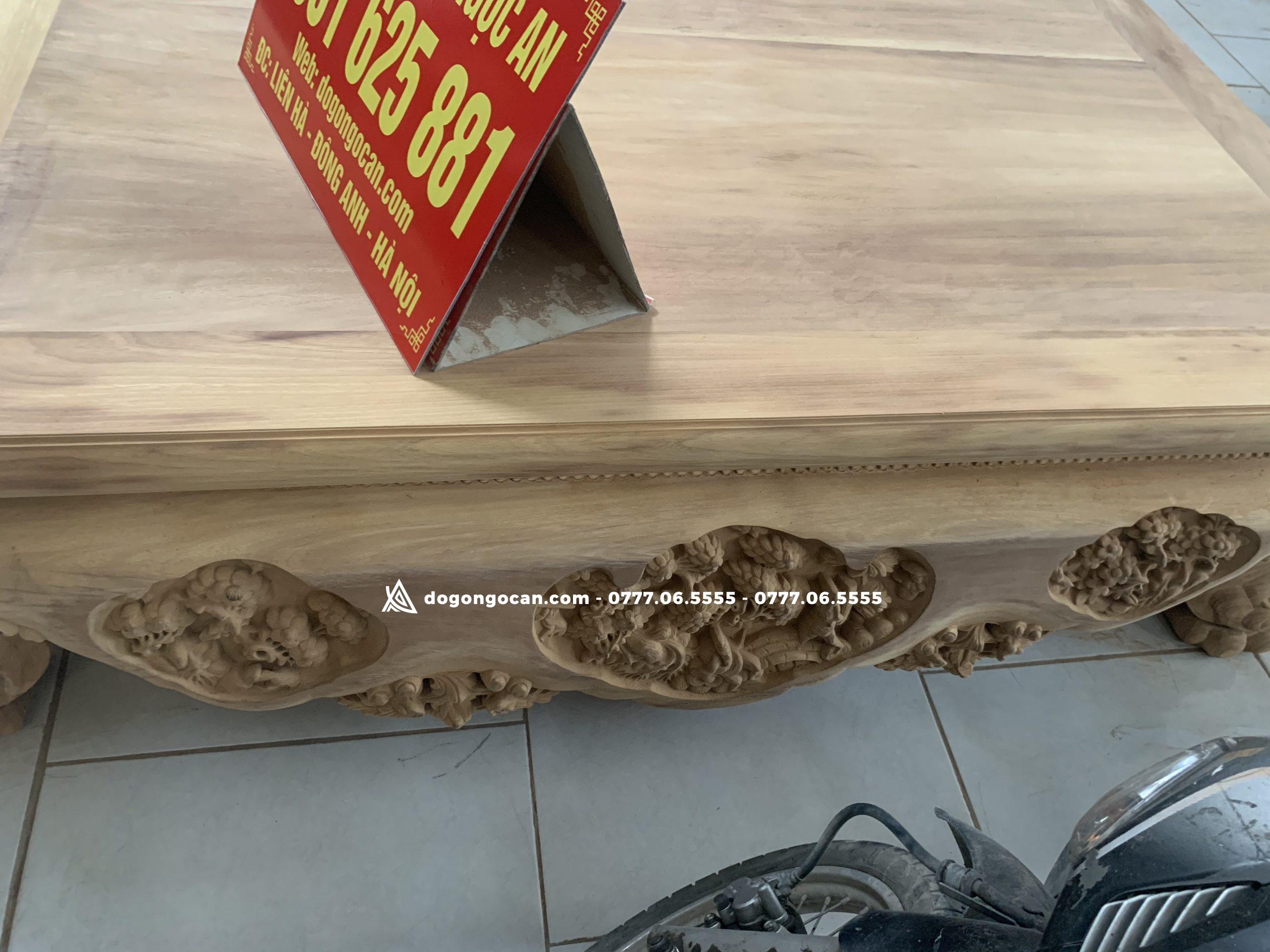 Sập gỗ gụ Nam Phi đục ba bông kênh bong cực đẹp 8 Sập gỗ gụ Nam Phi đục ba bông kênh bong cực đẹp