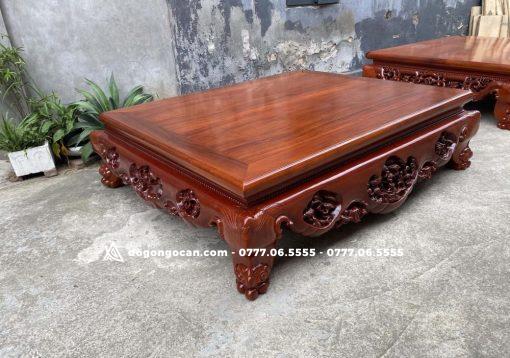 Sập gỗ gụ Nam Phi đục ba bông kênh bong cực đẹp