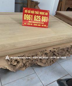 Sập Nằm Chân Quỳ Đục Ngũ Phúc Gỗ Gụ kt 1m6 * 2m chân 24