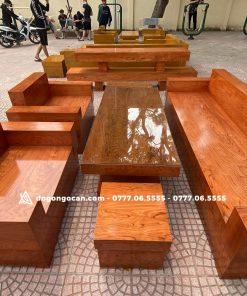 Bộ bàn ghế phòng khách sofa đối gỗ hương đá nam phi đóng hộp