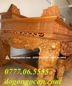 Sập Thờ Tứ Linh Chân 26 gỗ gõ đỏ nam phi (Chú Vĩnh, Hà Nam)