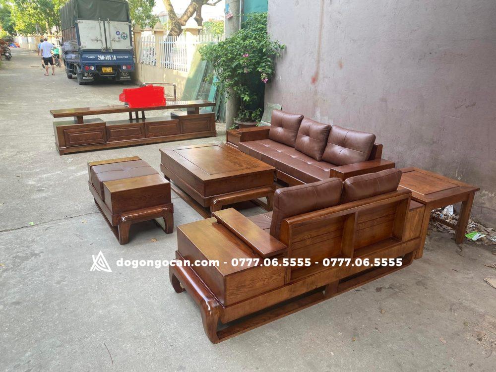 Bộ ghế sofa zito gỗ sồi nga phun màu óc chó kèm đệm 1 Import placeholder for 6198