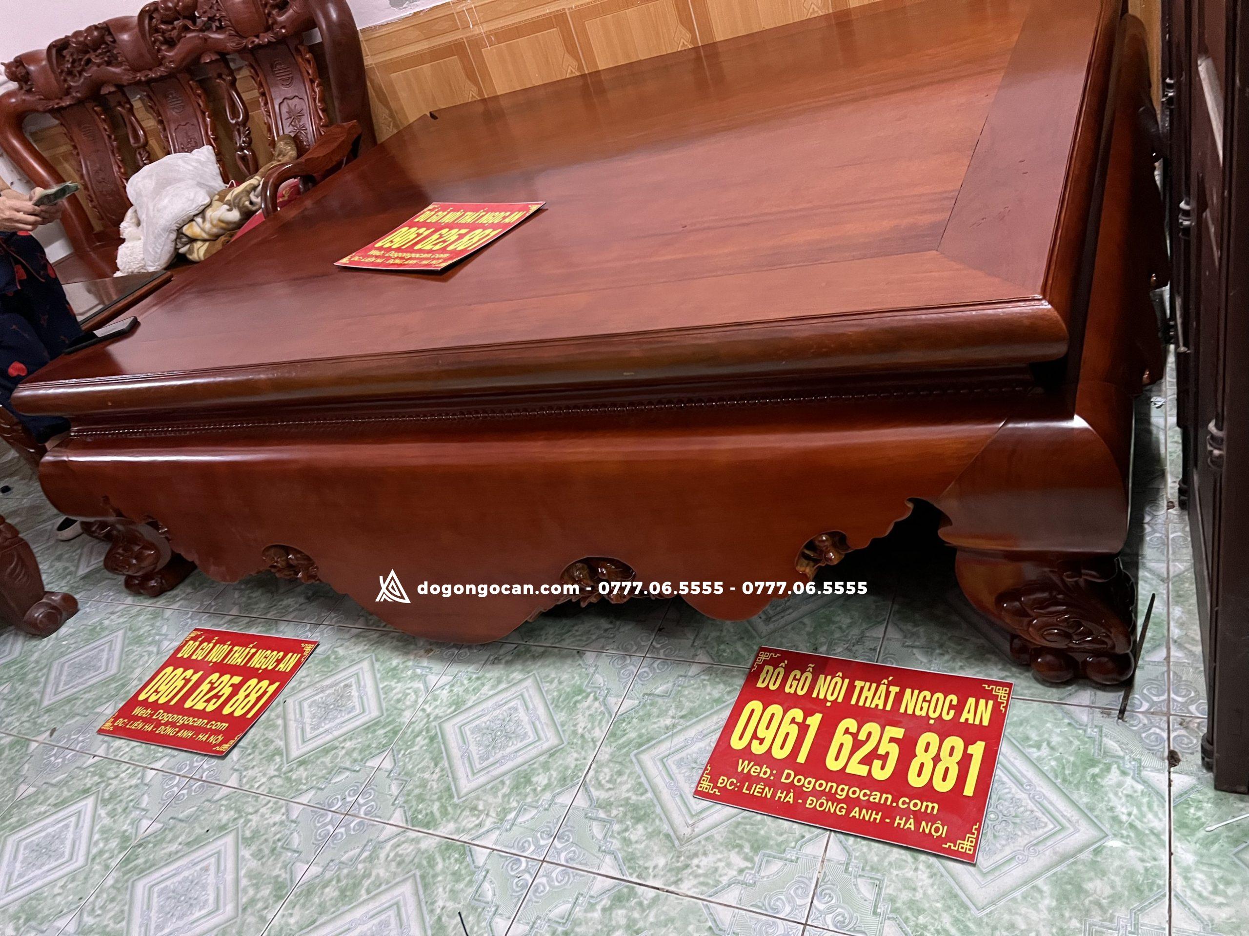 Sập trơn chân quỳ dạ cá 1m8 * 2m2 gỗ gụ Nam Phi hàng cổ liền – anh Doanh (Hà Nam) 9 Sập trơn chân quỳ dạ cá 1m8 * 2m2 gỗ gụ Nam Phi hàng cổ liền – anh Doanh (Hà Nam)