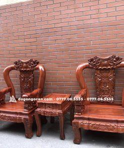 Bộ bàn ghế Minh Quốc voi chiến cột 12 khuôn tranh 4cm ván 2cm