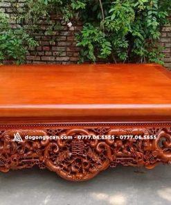 Sập Ngũ Phúc gỗ Gụ Nam Phi hàng nghệ nhân đục chọn vân gỗ ( 1m8 * 2m2 )