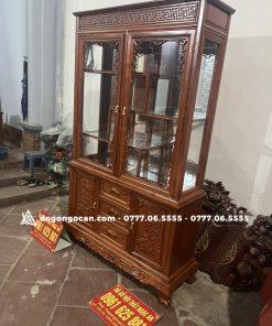 Tủ rượu 1m2 gỗ hương đá nam phi mẫu trang trí phòng khách