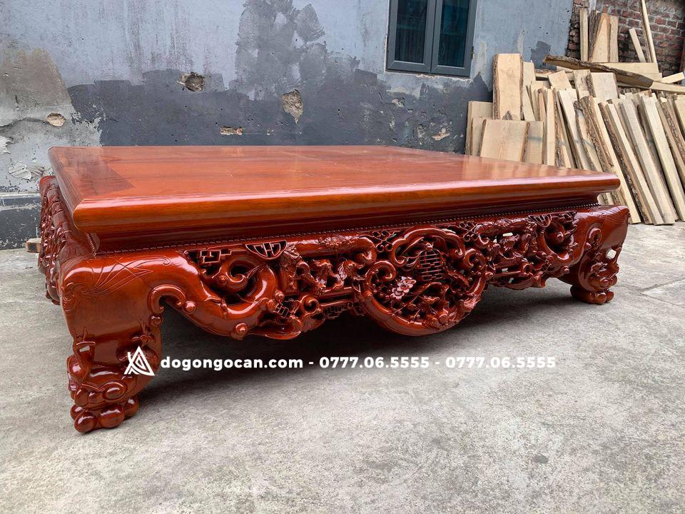 Sập Ngũ Phúc gỗ Gụ Nam Phi hàng nghệ nhân đục chọn vân gỗ ( 1m8 * 2m2 ) 3 Sập Ngũ Phúc gỗ Gụ Nam Phi hàng nghệ nhân đục chọn vân gỗ ( 1m8 * 2m2 )