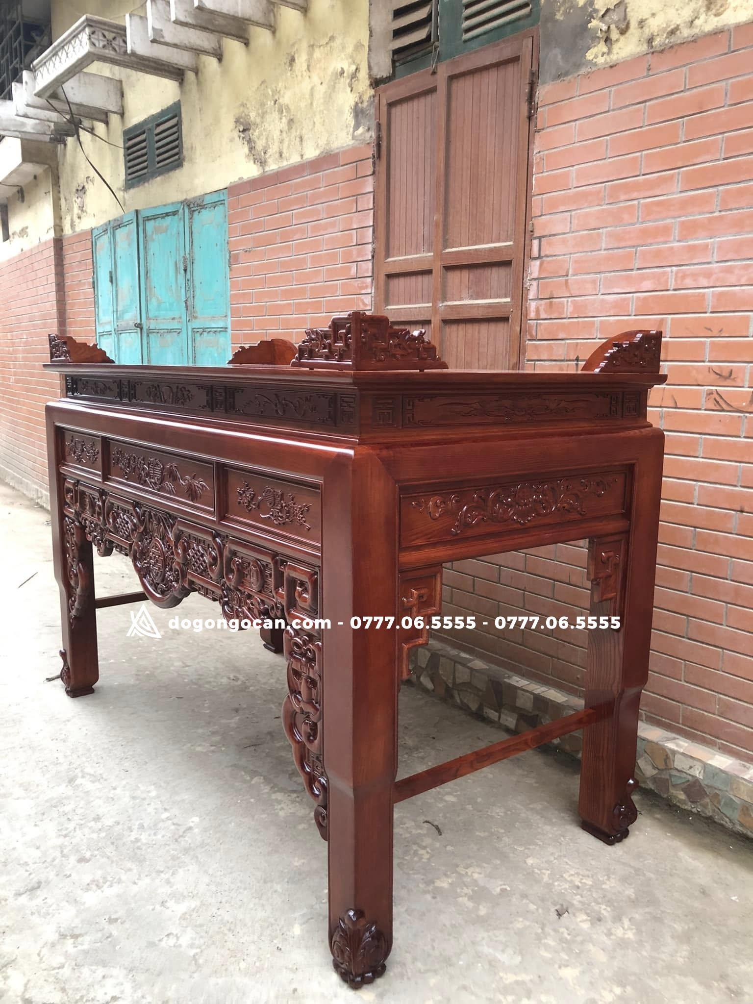 Án gian dạ ngũ phúc kim tiền chân hoa chân 12 gỗ sồi nga 2 Án gian dạ ngũ phúc kim tiền chân hoa chân 12 gỗ sồi nga