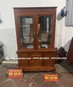 Tủ rượu 1m2 gỗ hương đá nam phi mẫu trang trí phòng khách