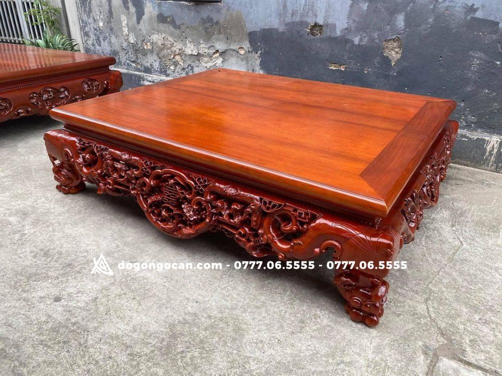 Sập Ngũ Phúc gỗ Gụ Nam Phi hàng nghệ nhân đục chọn vân gỗ ( 1m8 * 2m2 ) 1 Import placeholder for 5184