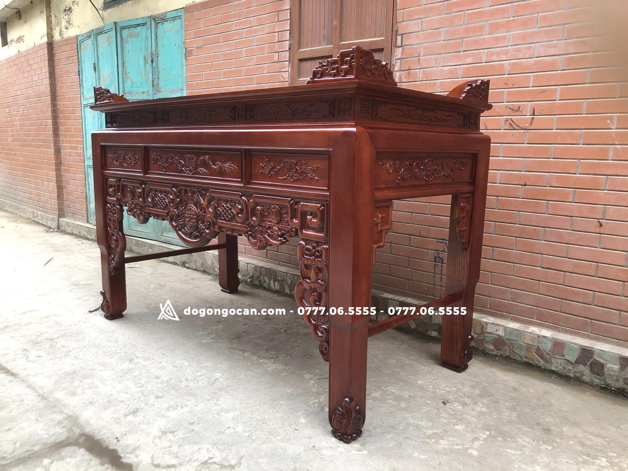 Án gian dạ ngũ phúc kim tiền chân hoa chân 12 gỗ sồi nga 3 Án gian dạ ngũ phúc kim tiền chân hoa chân 12 gỗ sồi nga