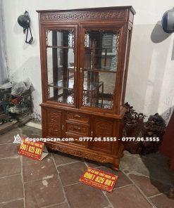 Tủ rượu 1m2 gỗ hương đá nam phi mẫu trang trí phòng khách