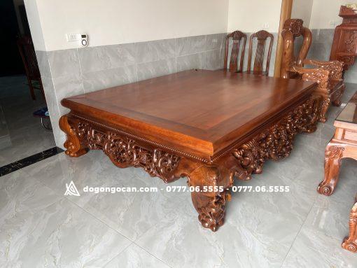 Sập Ngũ Phúc gỗ Gõ hàng nghệ nhân đục chọn vân gỗ – chú Quang (Ninh Bình)