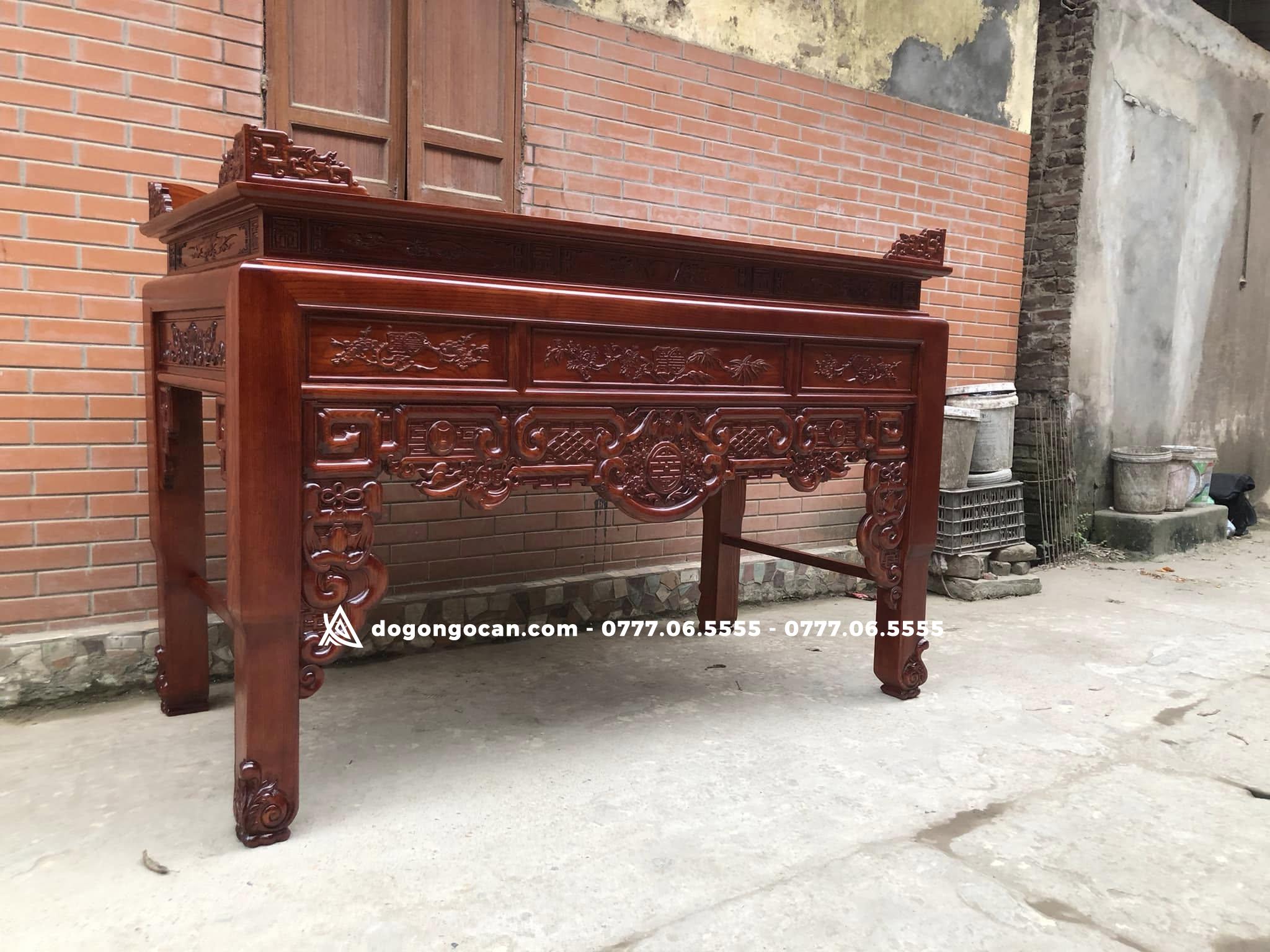 Án gian dạ ngũ phúc kim tiền chân hoa chân 12 gỗ sồi nga 4 Án gian dạ ngũ phúc kim tiền chân hoa chân 12 gỗ sồi nga