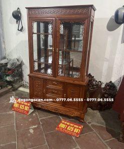 Tủ rượu 1m2 gỗ hương đá nam phi mẫu trang trí phòng khách