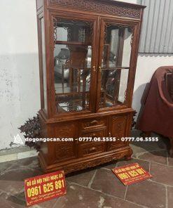 Tủ rượu 1m2 gỗ hương đá nam phi mẫu trang trí phòng khách