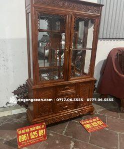 Tủ rượu 1m2 gỗ hương đá nam phi mẫu trang trí phòng khách