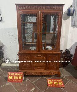 Tủ rượu 1m2 gỗ hương đá nam phi mẫu trang trí phòng khách