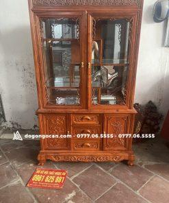 Tủ rượu 1m2 gỗ hương đá nam phi mẫu trang trí phòng khách