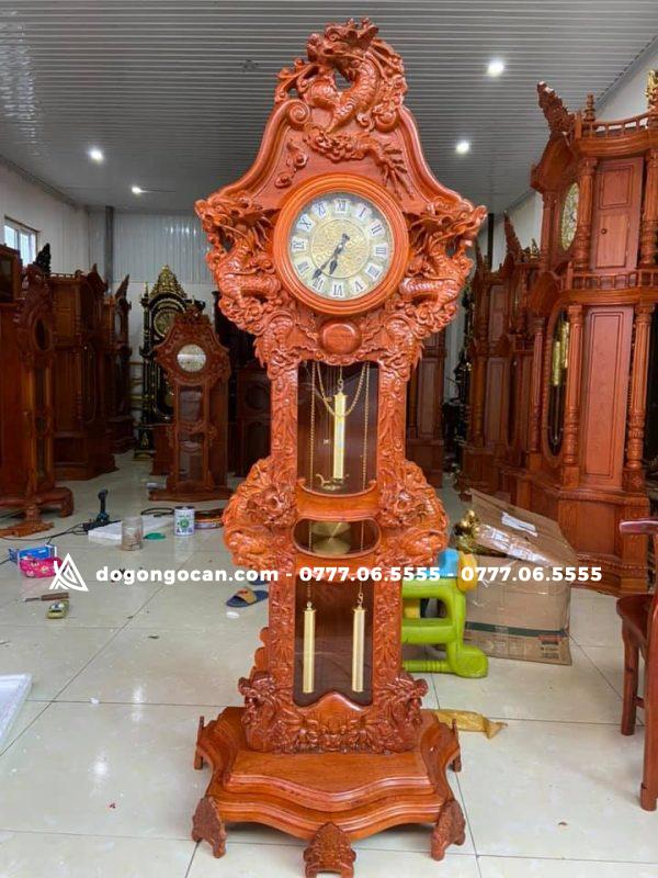 Đồng hồ cây chạm cửu long gỗ hương đá nam phi 1 Import placeholder for 1462