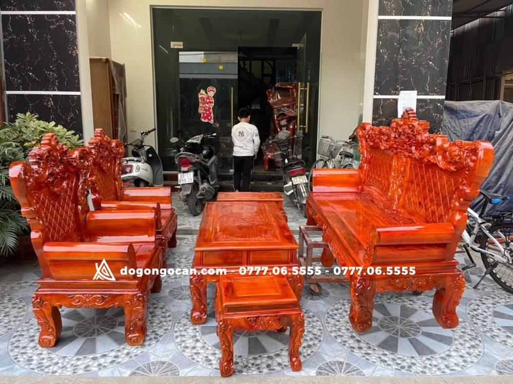 Bộ bàn ghế phòng khách Hoàng Gia gỗ xà cừ đỏ (Anh Tín, Hà Nội) 1 Import placeholder for 5188