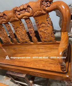 Bộ bàn ghế Minh Quốc đào gỗ Hương đá tay cột 12