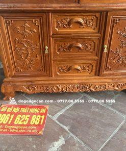 Tủ rượu 1m2 gỗ hương đá nam phi mẫu trang trí phòng khách