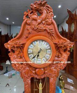 Đồng hồ cây chạm cửu long gỗ hương đá nam phi 9 Đồng hồ cây chạm cửu long gỗ hương đá nam phi
