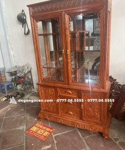 Tủ rượu 1m2 gỗ hương đá nam phi mẫu trang trí phòng khách