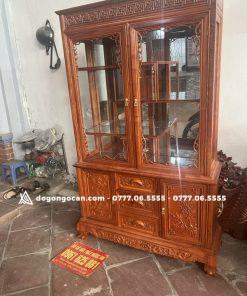 Tủ rượu 1m2 gỗ hương đá nam phi mẫu trang trí phòng khách