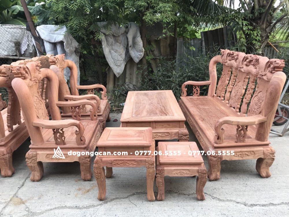 Bộ bàn ghế Minh Quốc đào gỗ Hương đá tay cột 12 4 Bộ bàn ghế Minh Quốc đào gỗ Hương đá tay cột 12