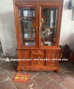 Tủ rượu 1m2 gỗ hương đá nam phi mẫu trang trí phòng khách