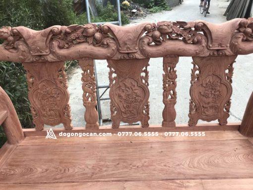 Bộ bàn ghế Minh Quốc đào gỗ Hương đá tay cột 12