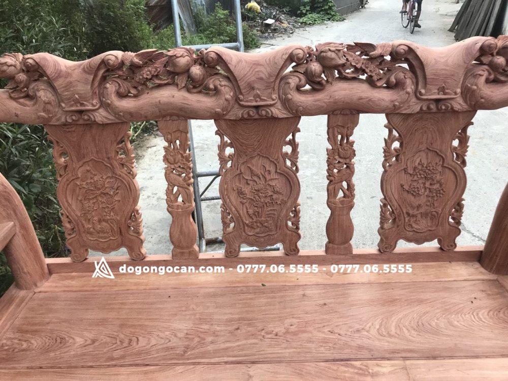 Bộ bàn ghế Minh Quốc đào gỗ Hương đá tay cột 12 5 Bộ bàn ghế Minh Quốc đào gỗ Hương đá tay cột 12