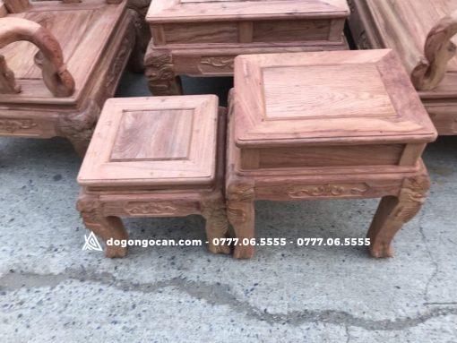 Bộ bàn ghế Minh Quốc đào gỗ Hương đá tay cột 12