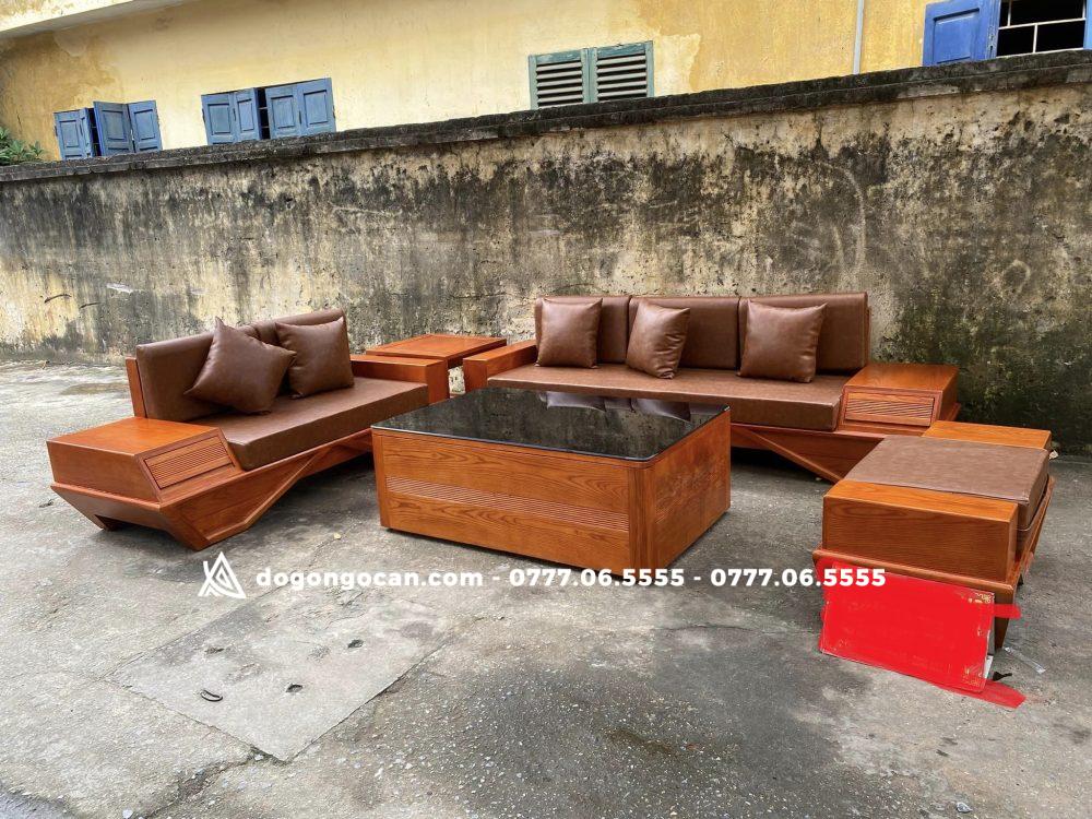 Bộ bàn ghế sofa zito gỗ sồi nga 2 văng chân thuyền chọn vân 1 Import placeholder for 6214