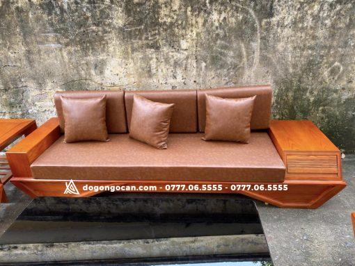 Bộ bàn ghế sofa zito gỗ sồi nga 2 văng chân thuyền chọn vân