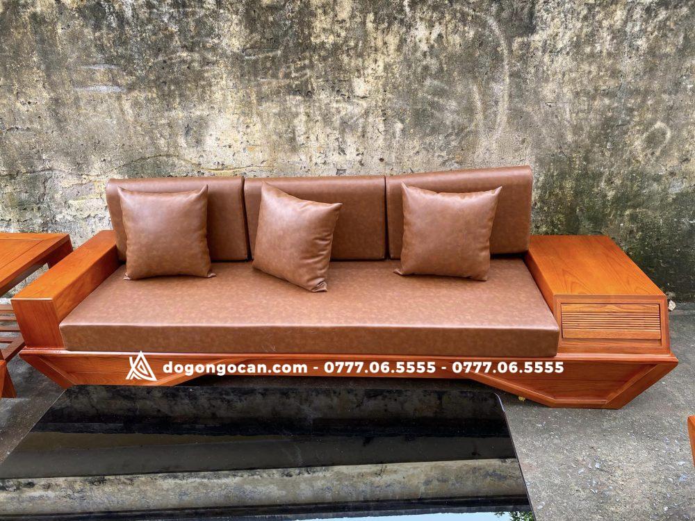 Bộ bàn ghế sofa zito gỗ sồi nga 2 văng chân thuyền chọn vân 2 Bộ bàn ghế sofa zito gỗ sồi nga 2 văng chân thuyền chọn vân