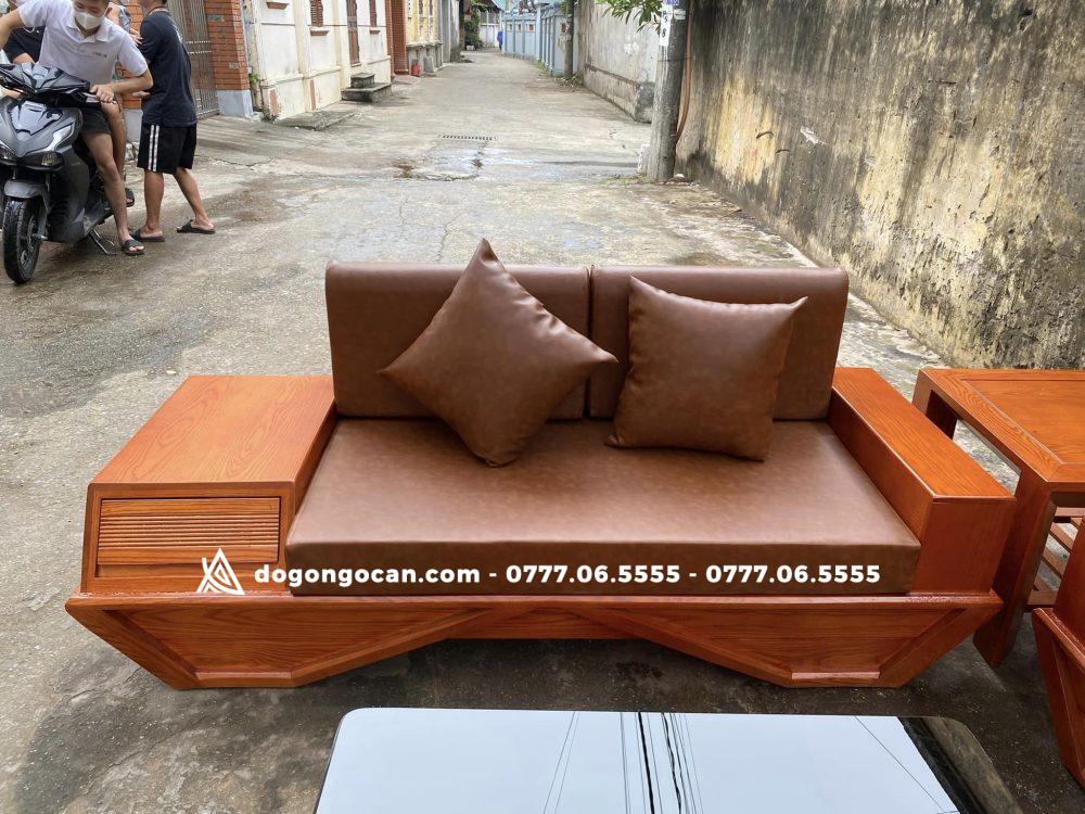 Bộ bàn ghế sofa zito gỗ sồi nga 2 văng chân thuyền chọn vân 3 Bộ bàn ghế sofa zito gỗ sồi nga 2 văng chân thuyền chọn vân