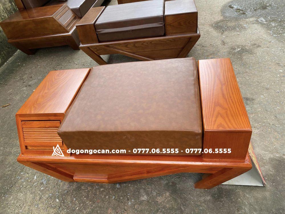 Bộ bàn ghế sofa zito gỗ sồi nga 2 văng chân thuyền chọn vân 4 Bộ bàn ghế sofa zito gỗ sồi nga 2 văng chân thuyền chọn vân