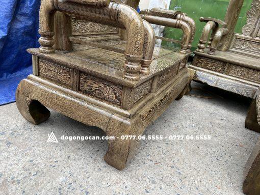 Bộ Tần Thủy Hoàng gỗ Mun đuôi công cột liền – yếm liền