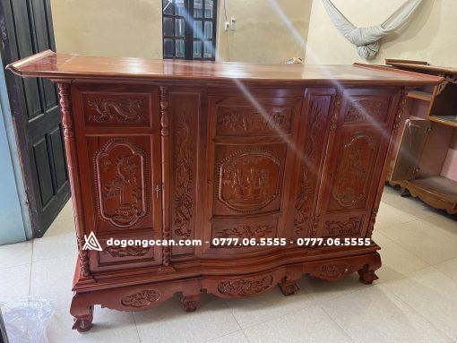 Tủ thờ gỗ gụ 1m53 đục 3 ông Tam Đa