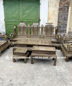 Bộ Tần Thủy Hoàng gỗ Mun đuôi công cột liền – yếm liền