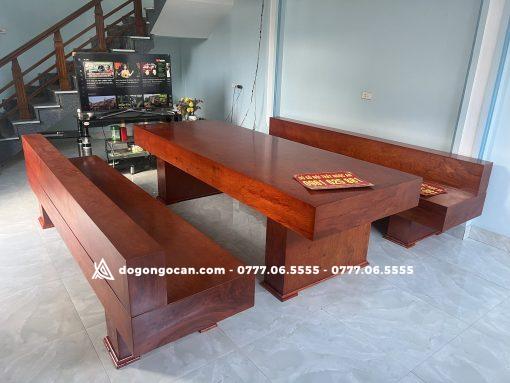 Bộ Bàn Ghế  K3 Có Tựa Đóng Hộp Gỗ Hương Đá Nam Phi