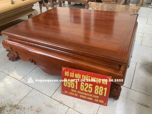 Sập trơn chân quỳ dạ cá 1m8x2m2 gỗ gụ nam phi VIP (bác Ngân, Hạ Long)
