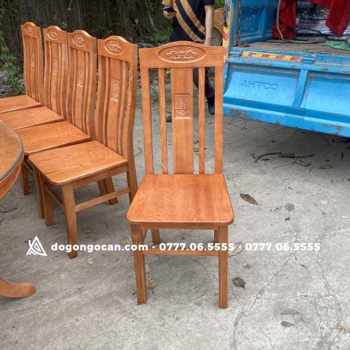 Bộ bàn ghế phòng ăn Ovan bầu dục gỗ sồi nga