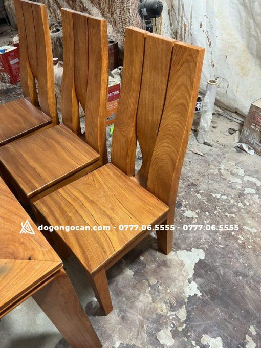 Bộ bàn ăn mẫu mới 6 ghế gỗ gõ đỏ phong cách hiện đại (Chú Minh, Hải Phòng)