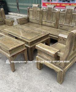 Bộ Ghế Âu Á Hộp Gỗ Mun Đuôi Công Chương Cuốn Thư