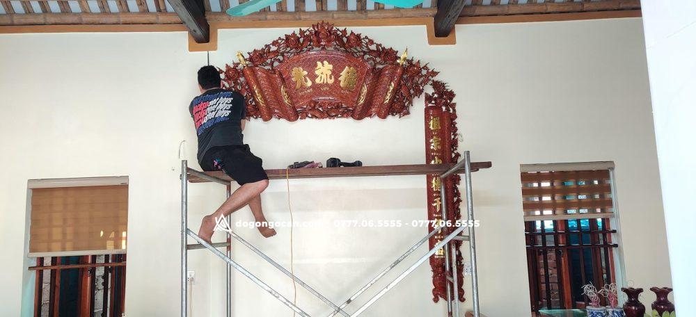 Cuốn Thư Câu Đối Gỗ Hương đá Nam Phi 2 Cuốn Thư Câu Đối Gỗ Hương đá Kích Thước Cuốn Thư 197x87x4, Câu Đối 197x28x4